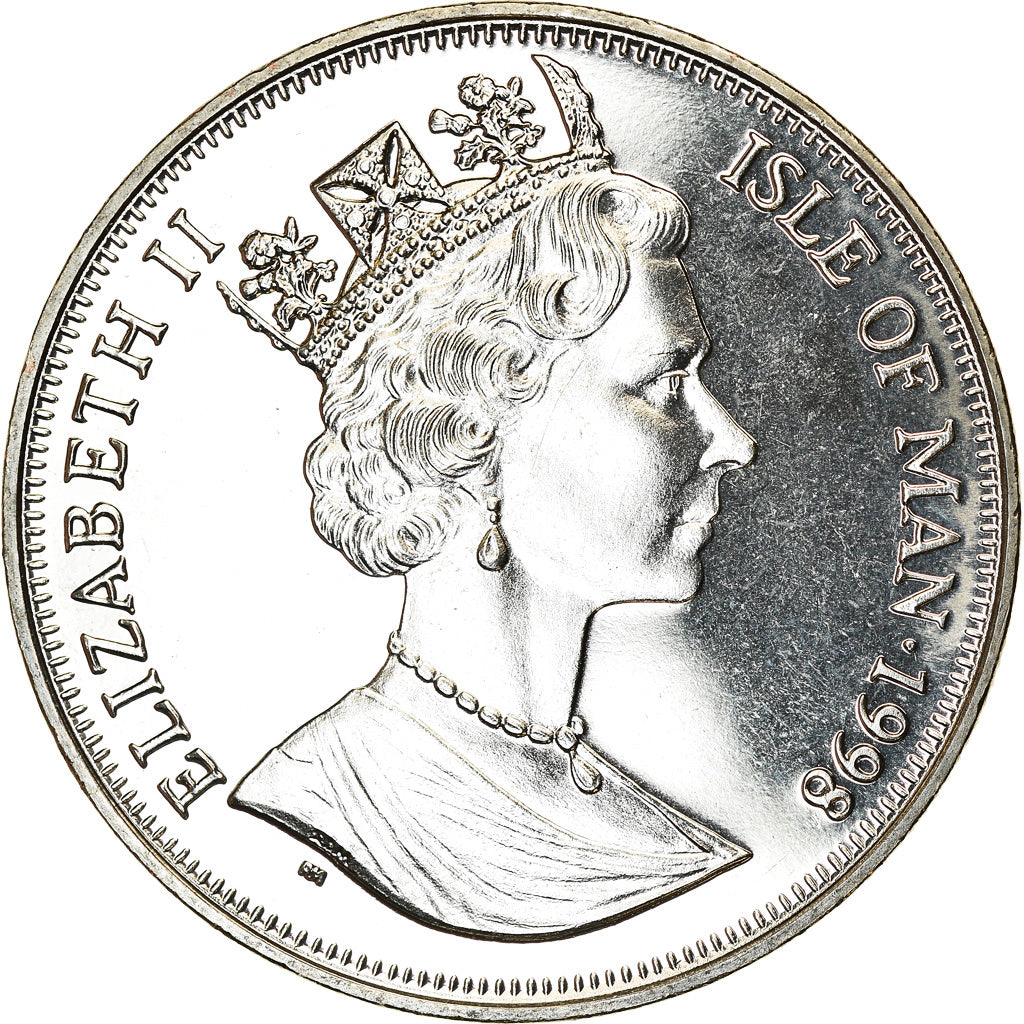 Monnaie, Isle of Man, Elizabeth II, Crown, 1998, Pobjoy Mint, Chemins de fer -