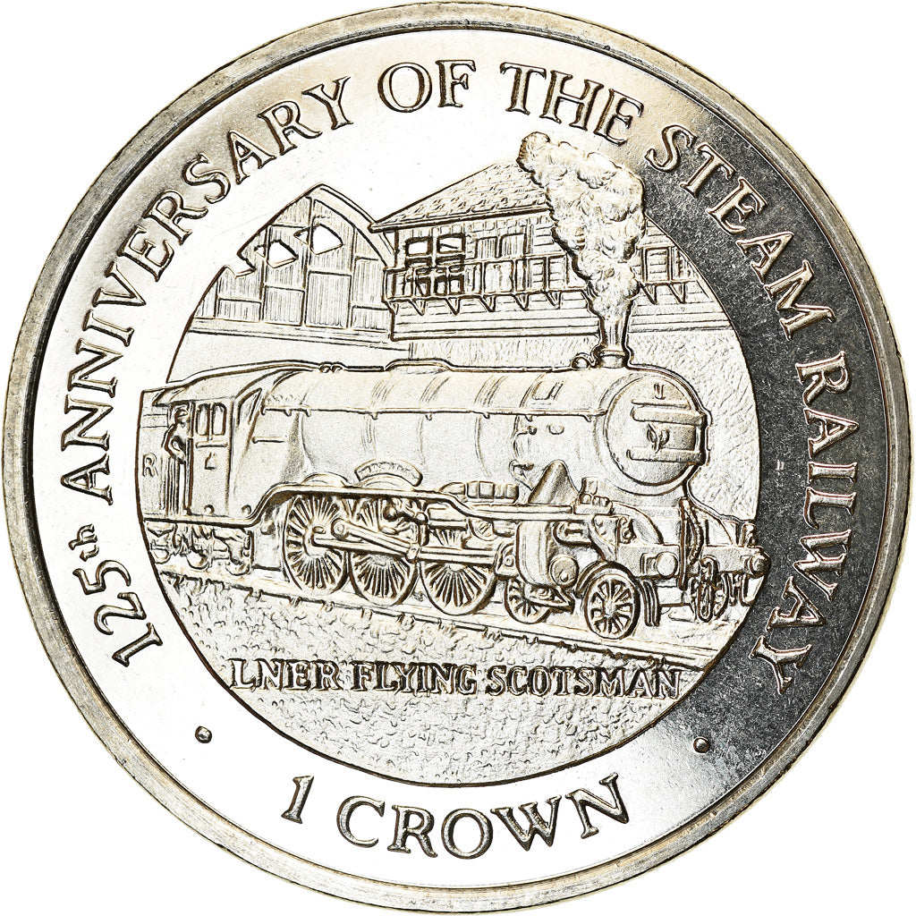 Monnaie, Isle of Man, Elizabeth II, Crown, 1998, Pobjoy Mint, Chemins de fer -