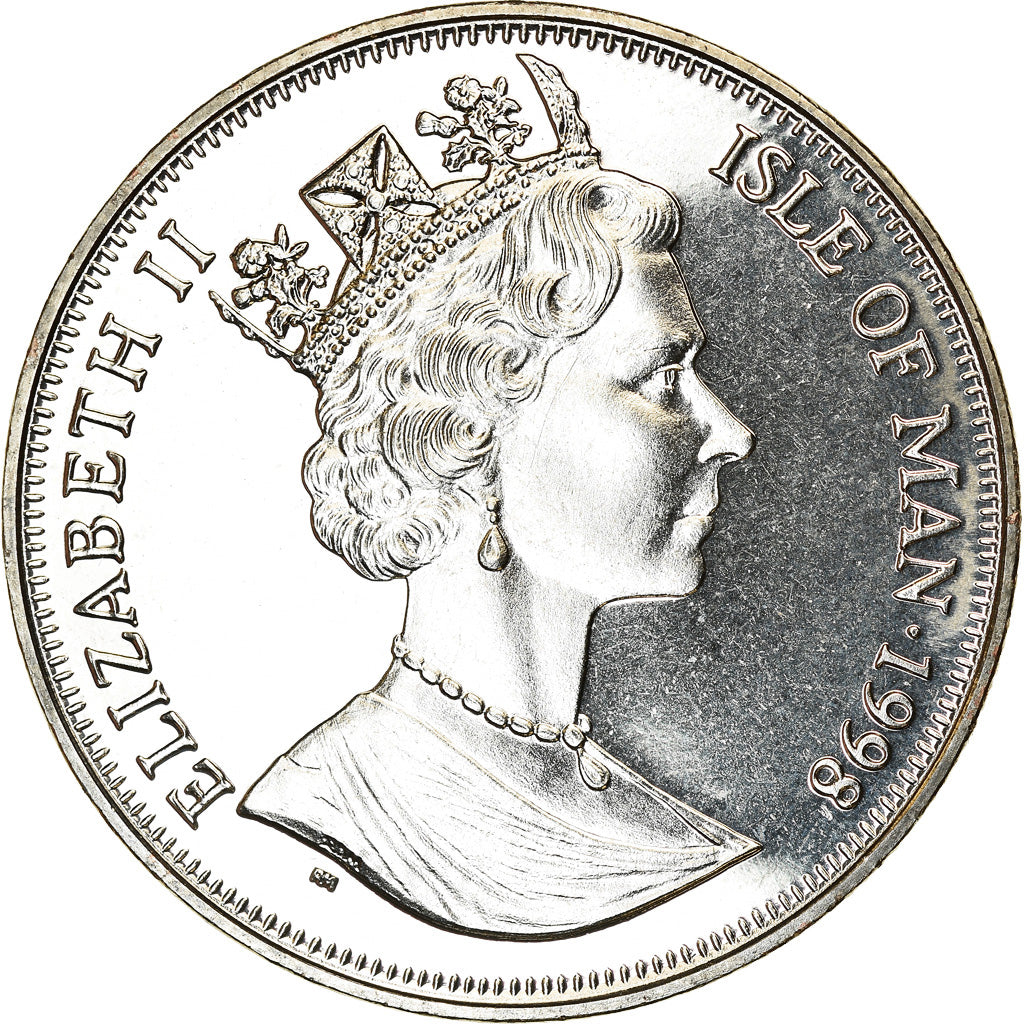 Monnaie, Isle of Man, Elizabeth II, Crown, 1998, Pobjoy Mint, Chemins de fer -
