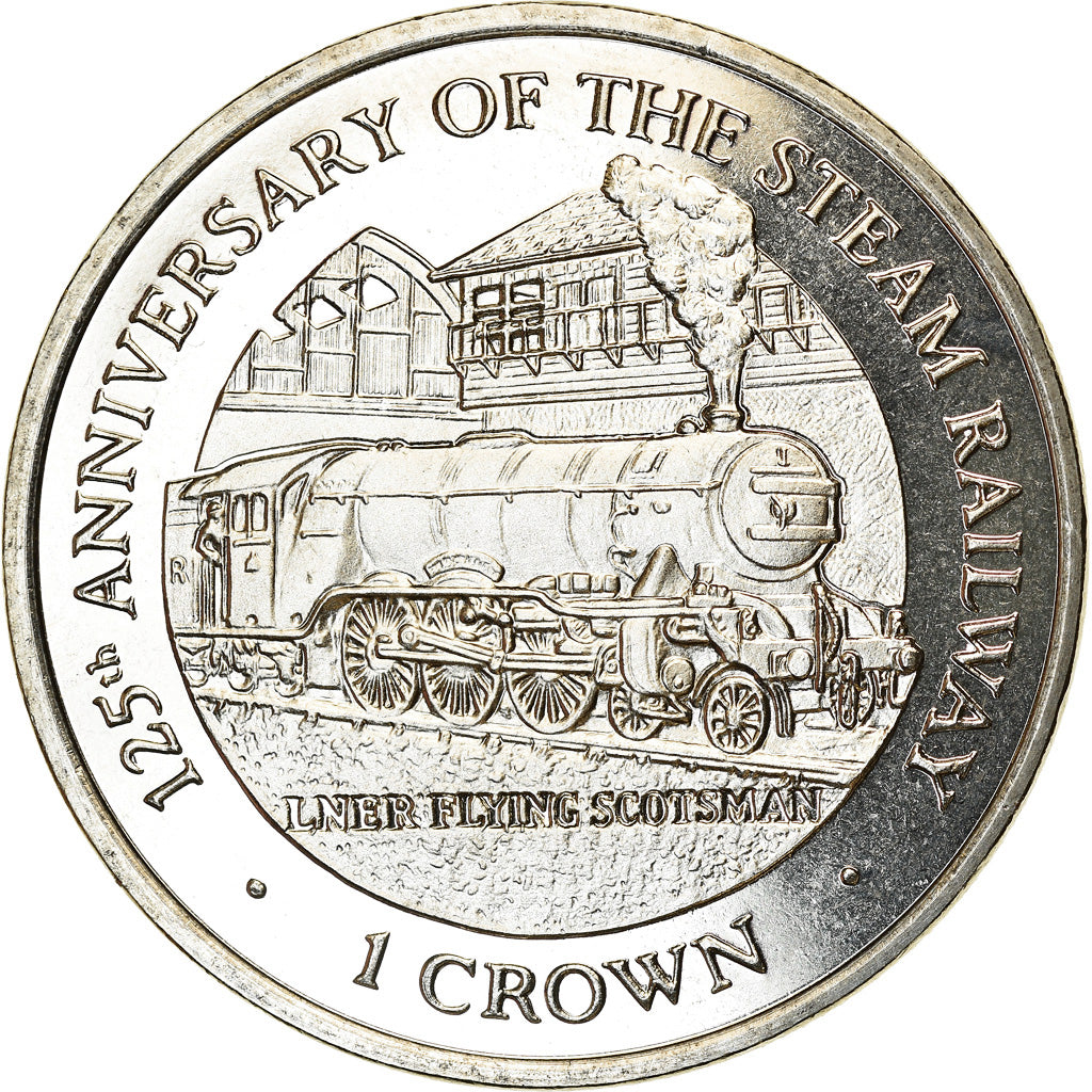Monnaie, Isle of Man, Elizabeth II, Crown, 1998, Pobjoy Mint, Chemins de fer -
