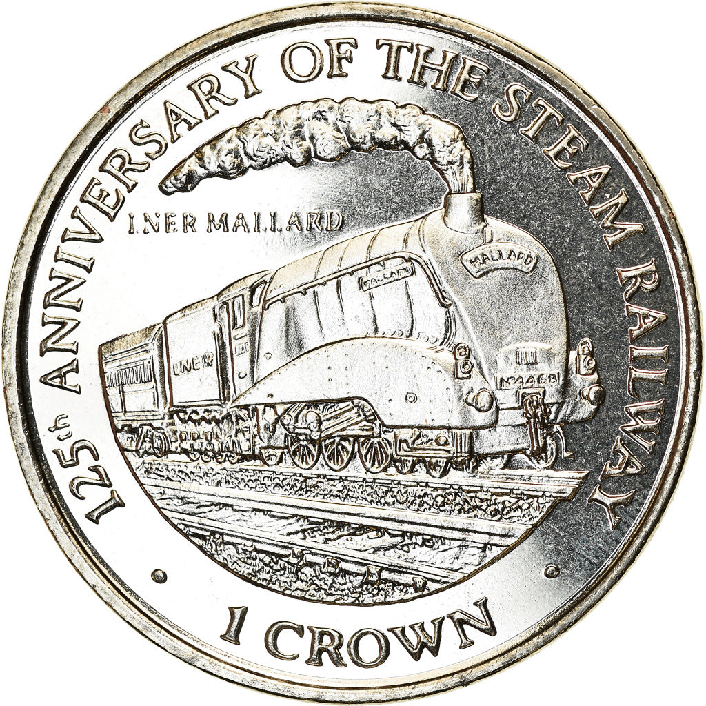 Coin, Isle of Man, Elizabeth II, Crown, 1998, Pobjoy Mint, Chemins de fer - The