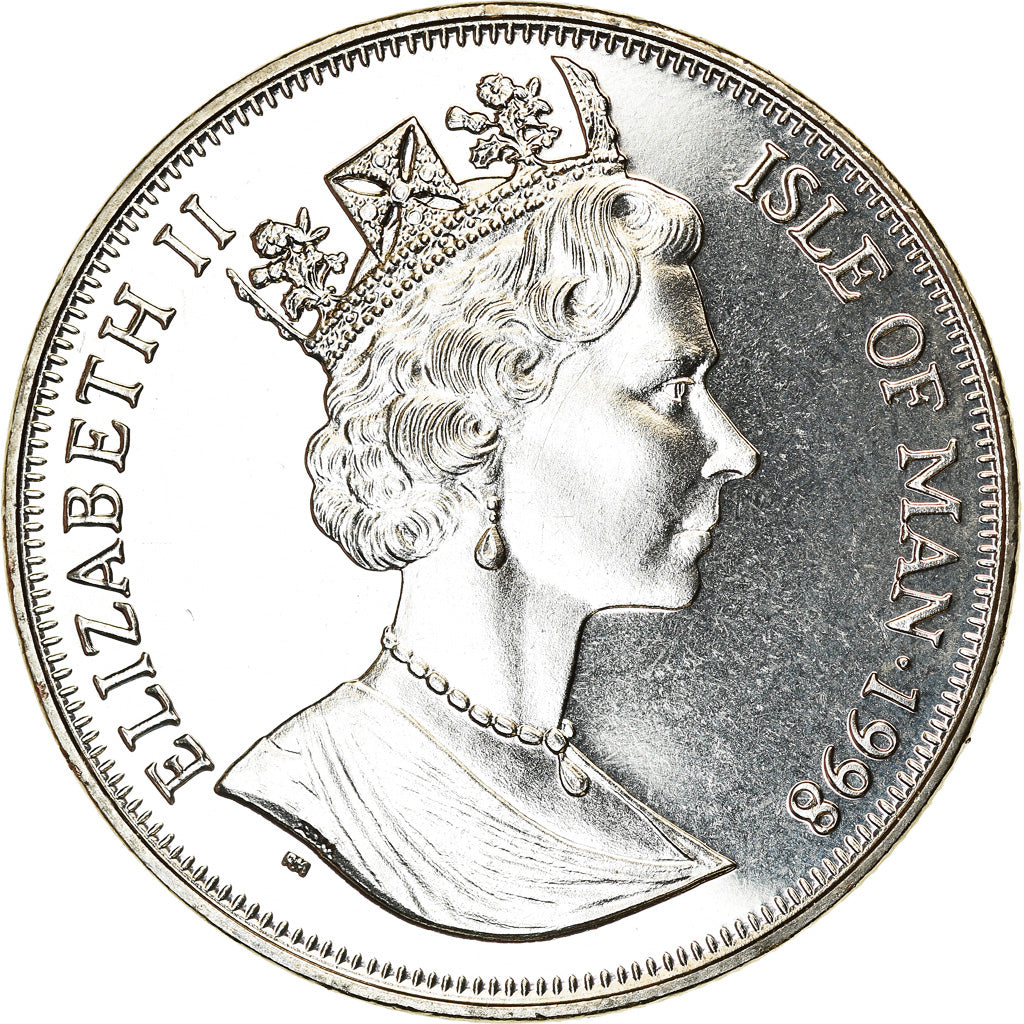 Coin, Isle of Man, Elizabeth II, Crown, 1998, Pobjoy Mint, Chemins de fer - The