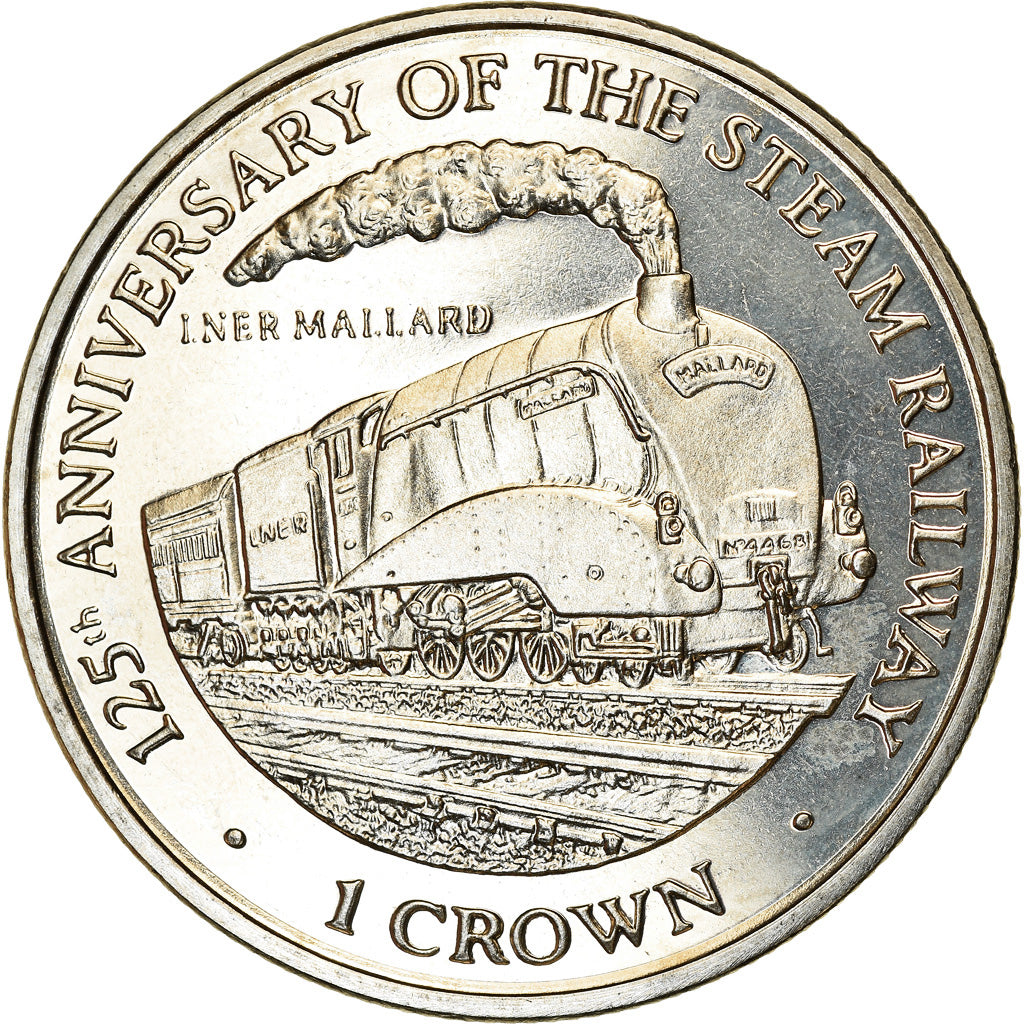 Coin, Isle of Man, Elizabeth II, Crown, 1998, Pobjoy Mint, Chemins de fer - The