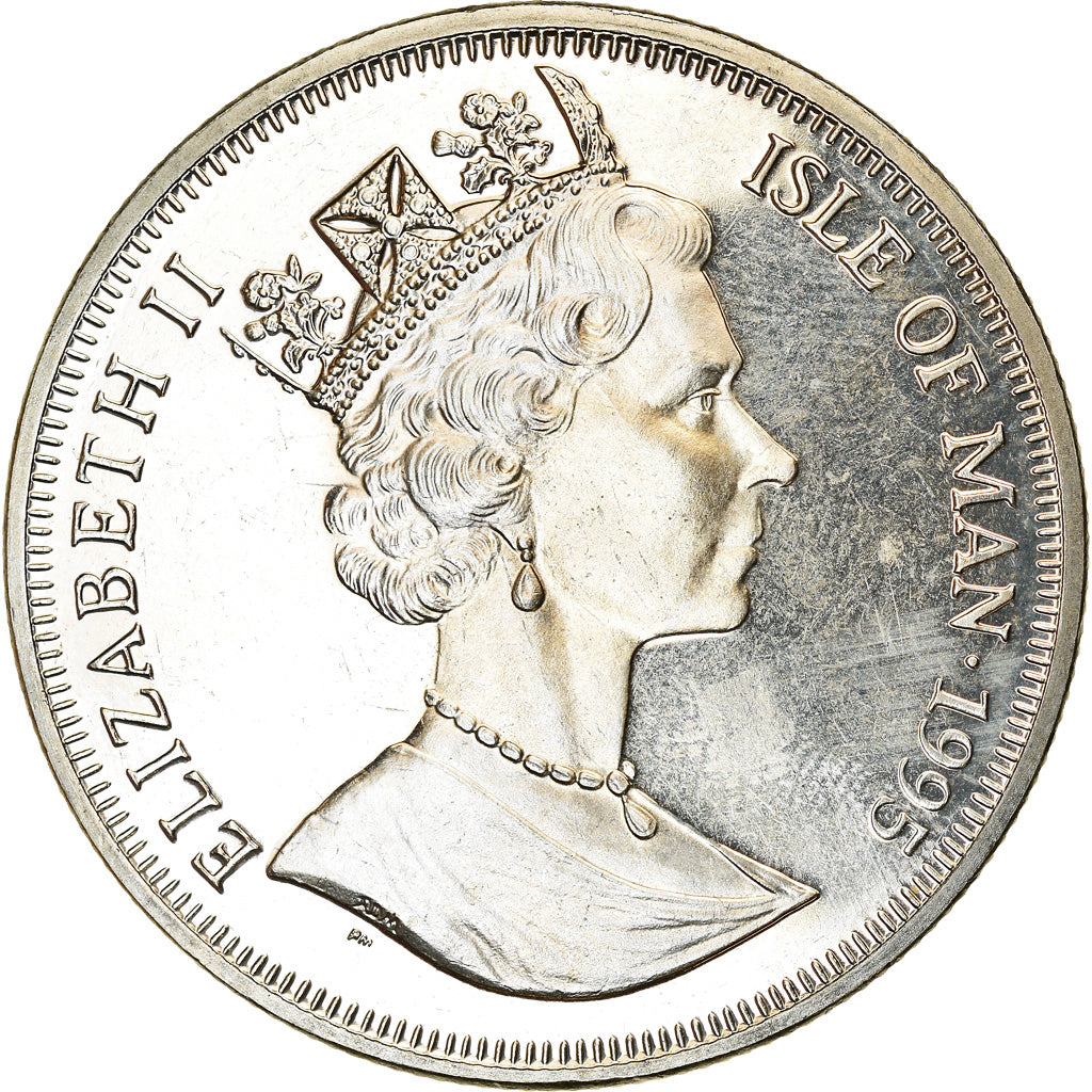Coin, Isle of Man, Elizabeth II, Crown, 1995, Pobjoy Mint, Avions - MIG-3
