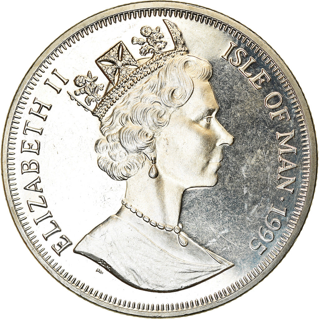 Coin, Isle of Man, Elizabeth II, Crown, 1995, Pobjoy Mint, Avions - MIG-3