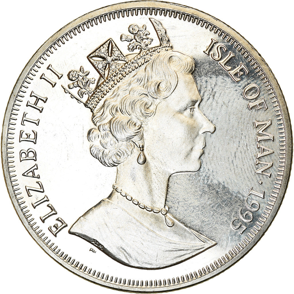 Coin, Isle of Man, Elizabeth II, Crown, 1995, Pobjoy Mint, Avions - MIG-3