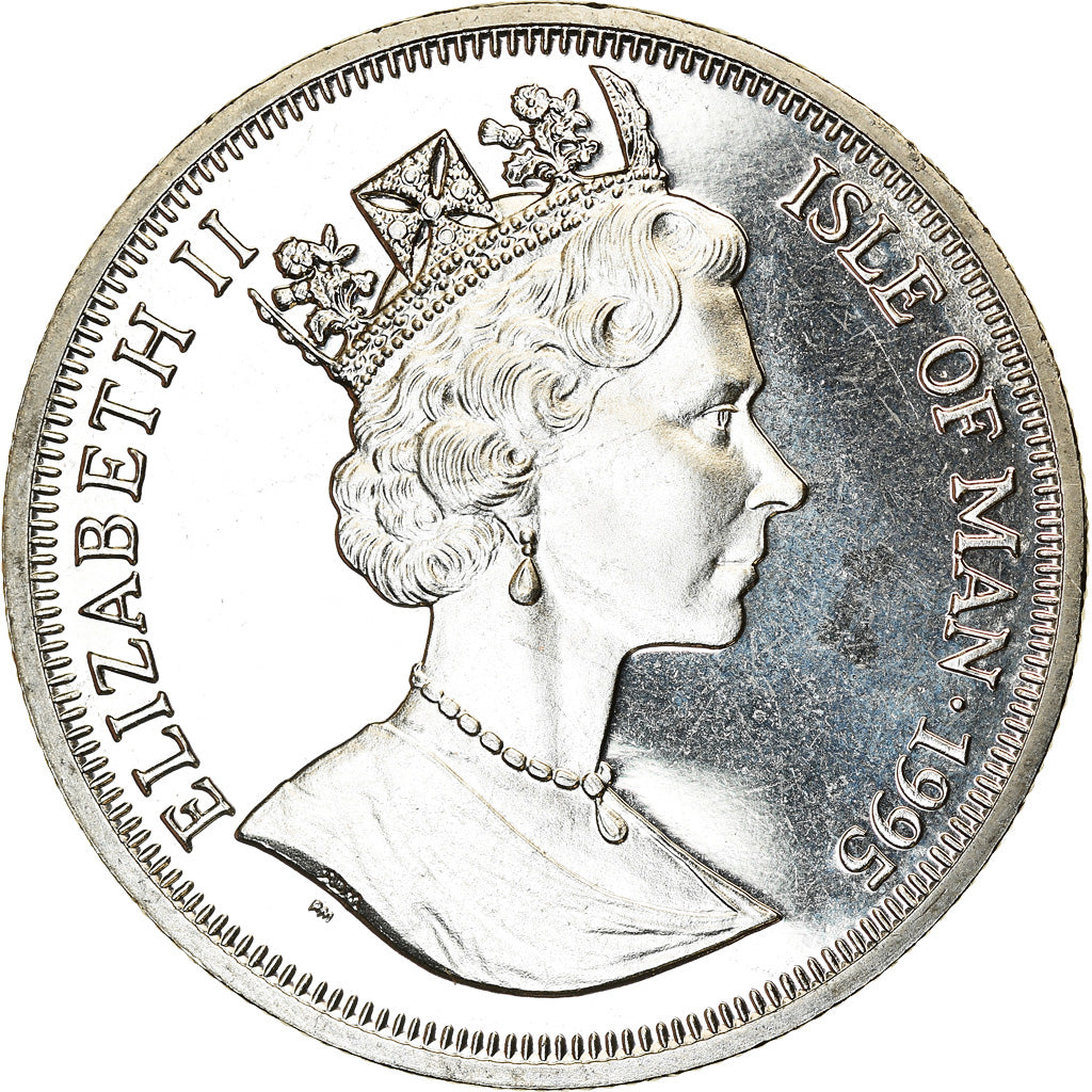 Coin, Isle of Man, Elizabeth II, Crown, 1995, Pobjoy Mint, Avions - Spitfire