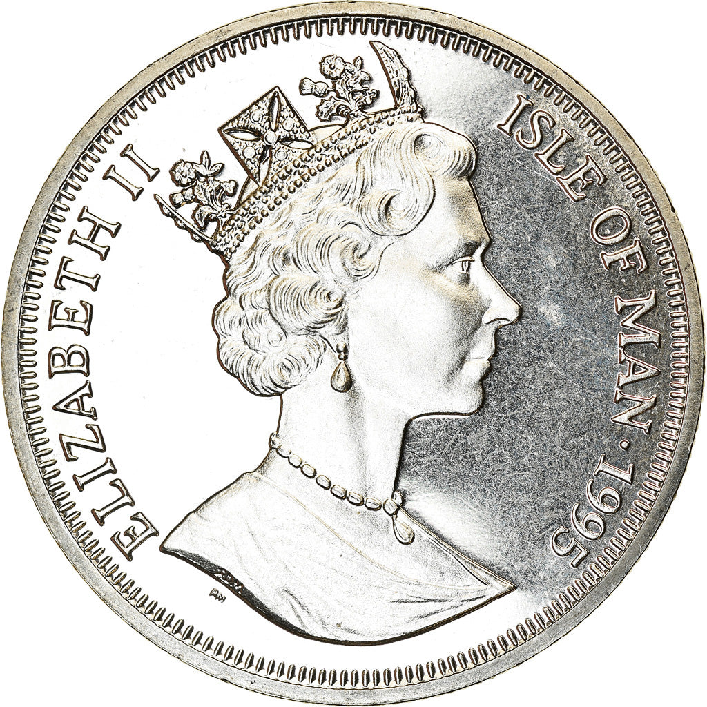 Coin, Isle of Man, Elizabeth II, Crown, 1995, Pobjoy Mint, Avions - Spitfire