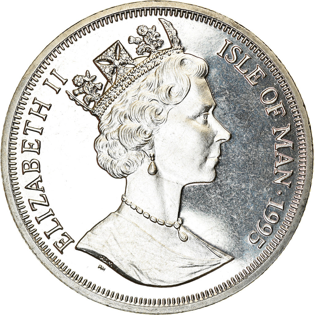 Coin, Isle of Man, Elizabeth II, Crown, 1995, Pobjoy Mint, Avions - Spitfire