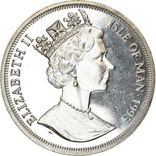 Coin, Isle of Man, Elizabeth II, Crown, 1995, Pobjoy Mint, Avions - Spitfire