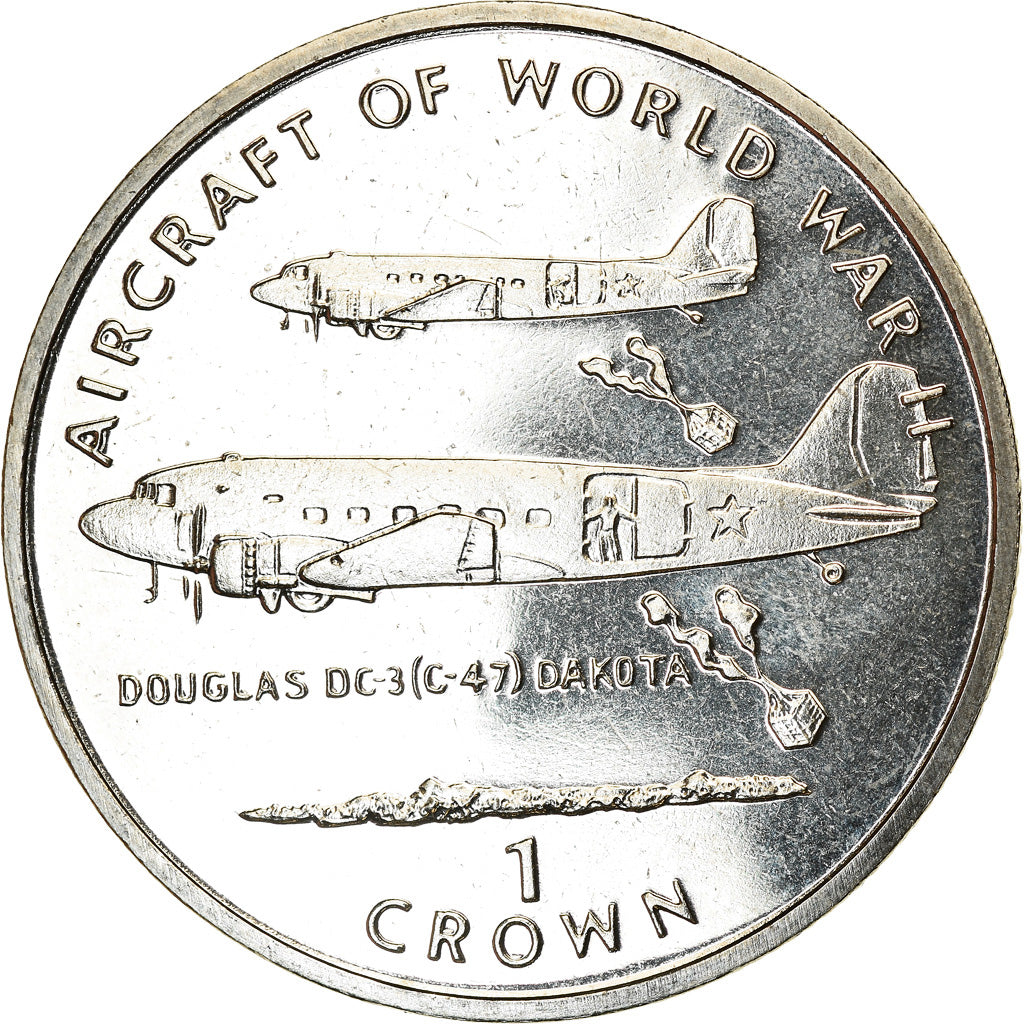 Moneta, Isola di Man, Elizabeth II, Crown, 1995, Pobjoy Mint, Avions - Douglas