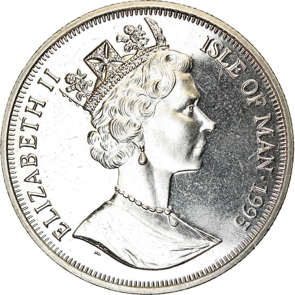Munten, Eiland Man, Elizabeth II, Crown, 1995, Pobjoy Mint, Avions - Douglas DC