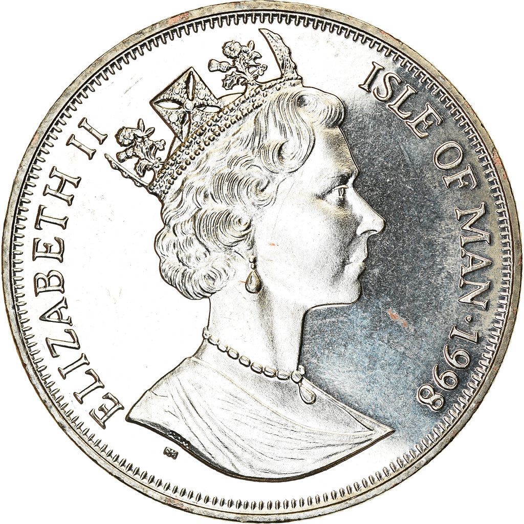 Coin, Isle of Man, Elizabeth II, Crown, 1998, Pobjoy Mint, Chemins de fer - The