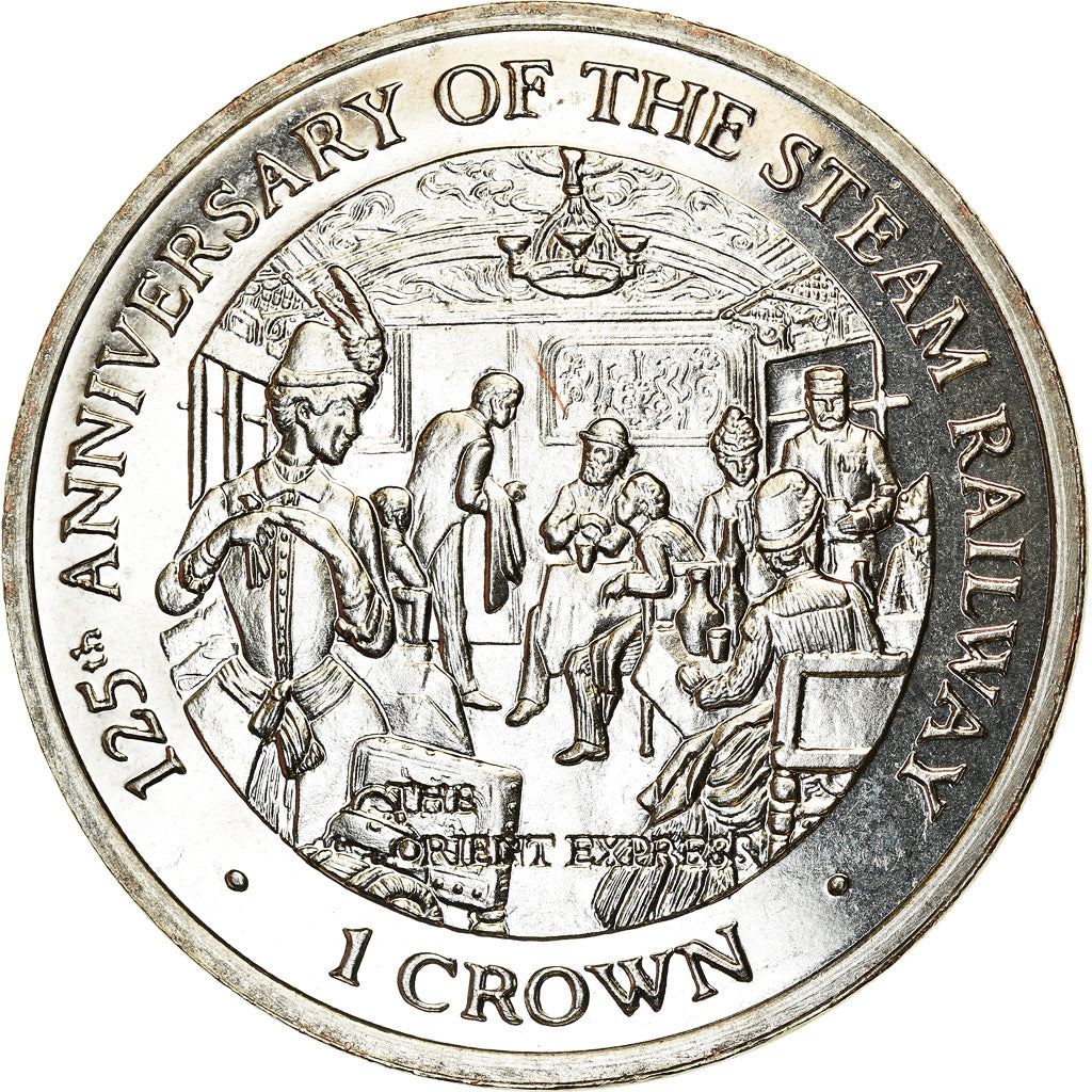 Coin, Isle of Man, Elizabeth II, Crown, 1998, Pobjoy Mint, Chemins de fer - The