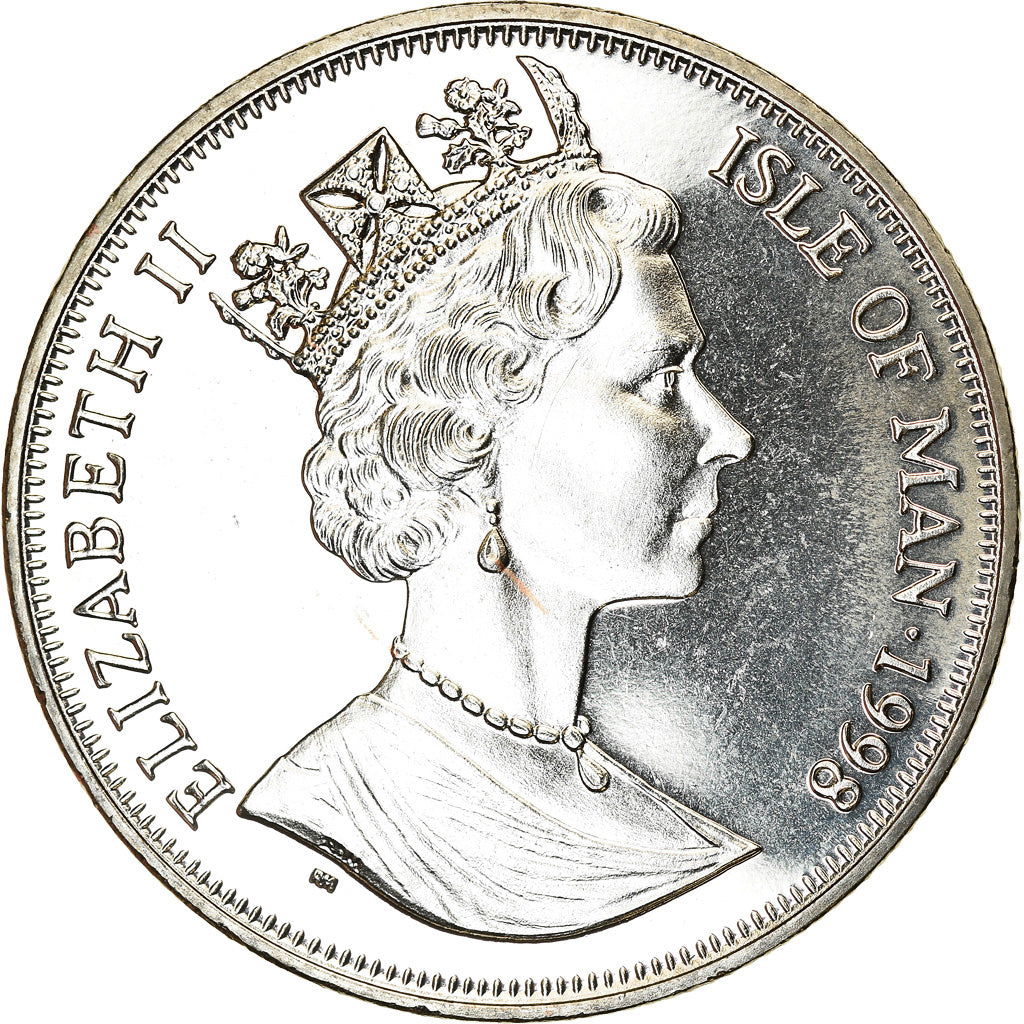 Coin, Isle of Man, Elizabeth II, Crown, 1998, Pobjoy Mint, Chemins de fer - The