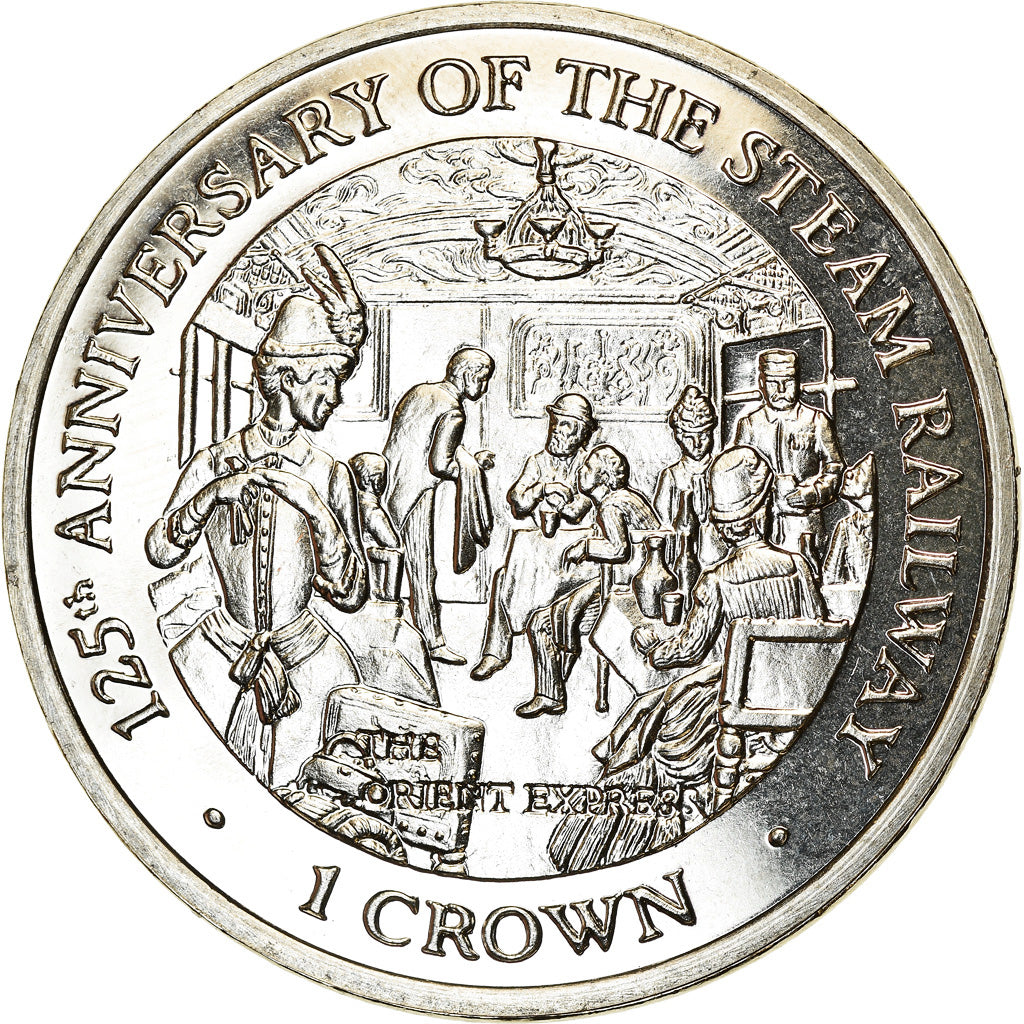Coin, Isle of Man, Elizabeth II, Crown, 1998, Pobjoy Mint, Chemins de fer - The