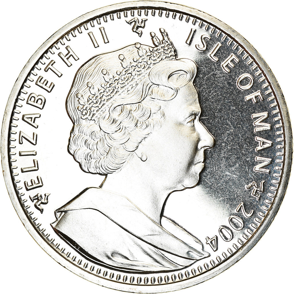 Monnaie, Isle of Man, Elizabeth II, Crown, 2004, Pobjoy Mint, Ordre de la Rose