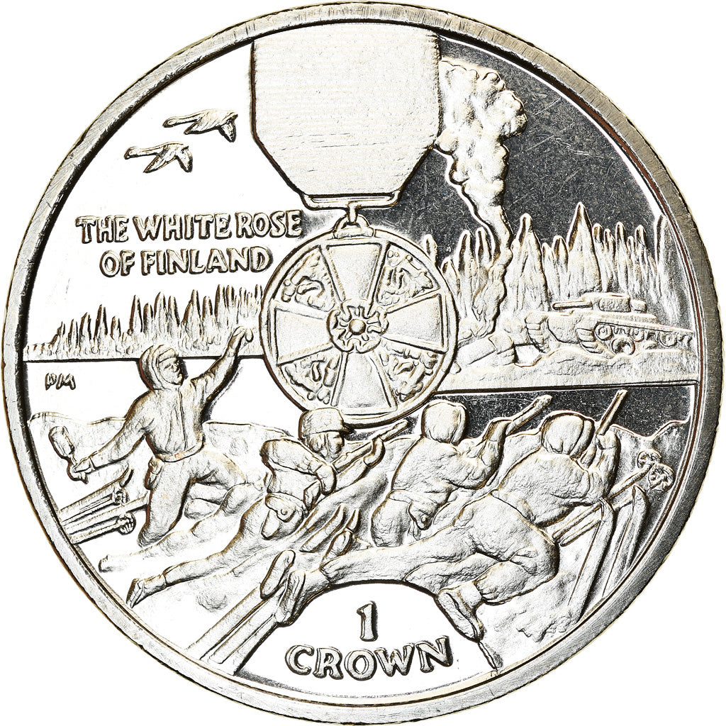 Monnaie, Isle of Man, Elizabeth II, Crown, 2004, Pobjoy Mint, Ordre de la Rose
