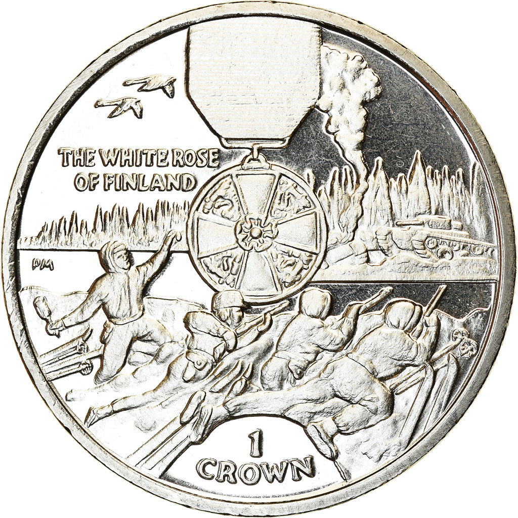 Coin, Isle of Man, Elizabeth II, Crown, 2004, Pobjoy Mint, Ordre de la Rose