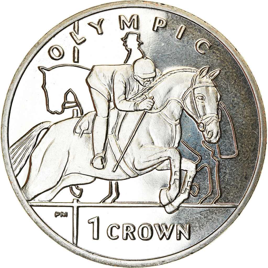 Moeda, Ilha de Man, Elizabeth II, Crown, 2012, Pobjoy Mint, Discipline olympique