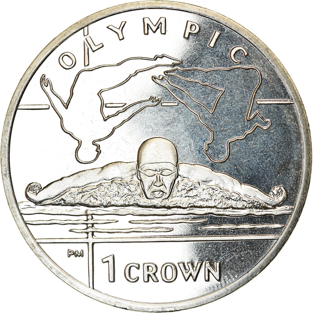 Moeda, Ilha de Man, Elizabeth II, Crown, 2012, Pobjoy Mint, Discipline olympique