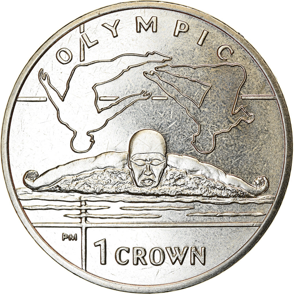 Moeda, Ilha de Man, Elizabeth II, Crown, 2012, Pobjoy Mint, Discipline olympique