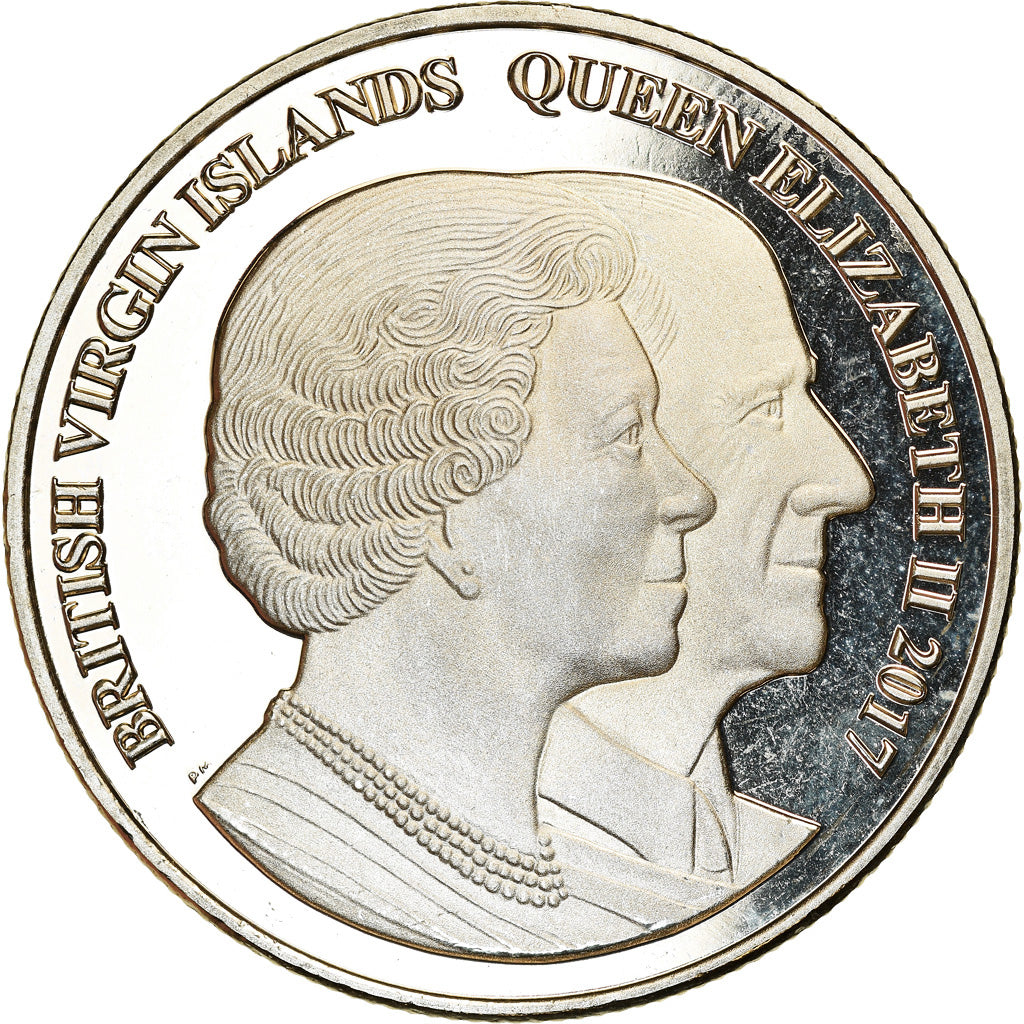 Münze, BRITISH VIRGIN ISLANDS, Dollar, 2017, Franklin Mint, Jubilé de saphir