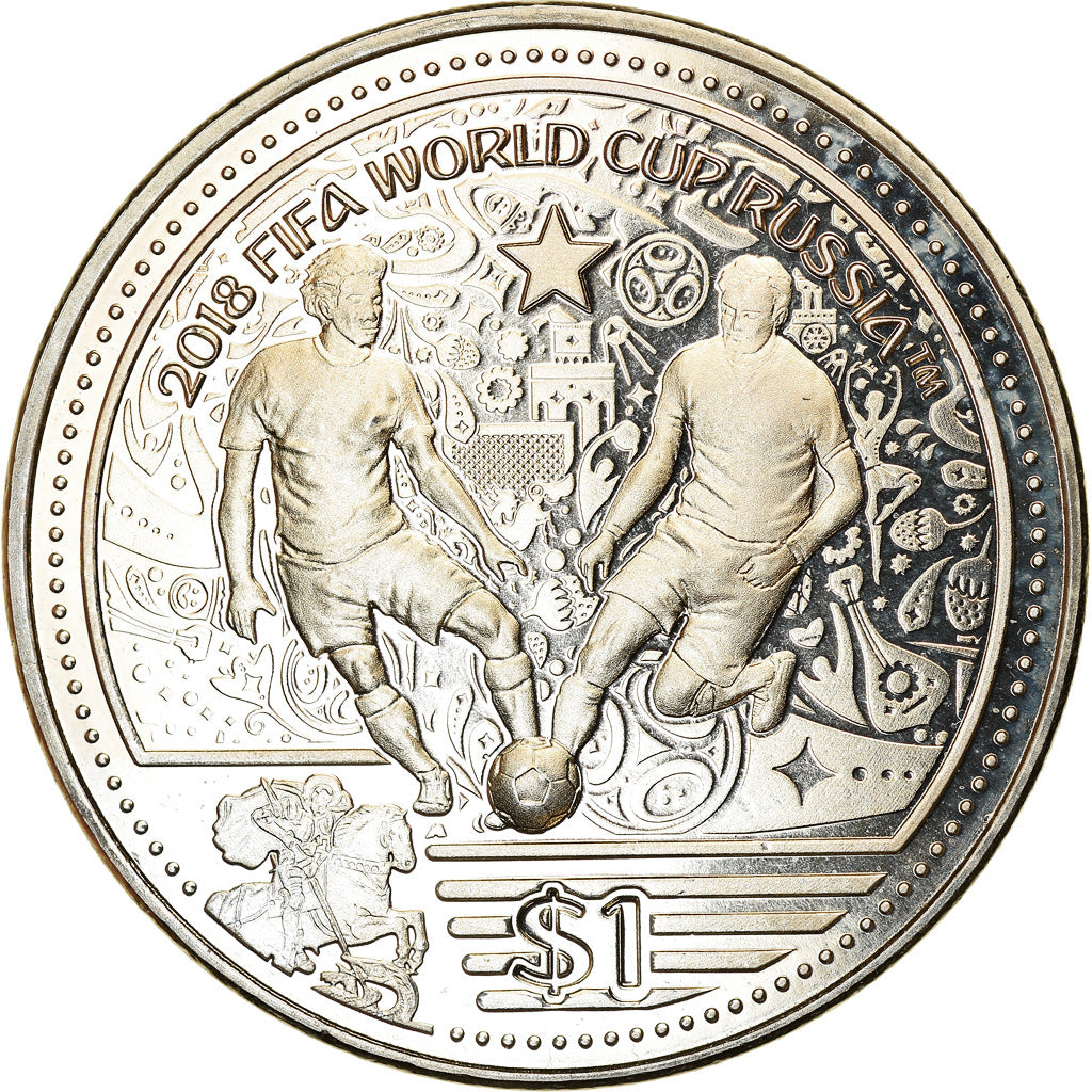 Monnaie, BRITISH VIRGIN ISLANDS, Dollar, 2018, Franklin Mint, Coupe du monde de