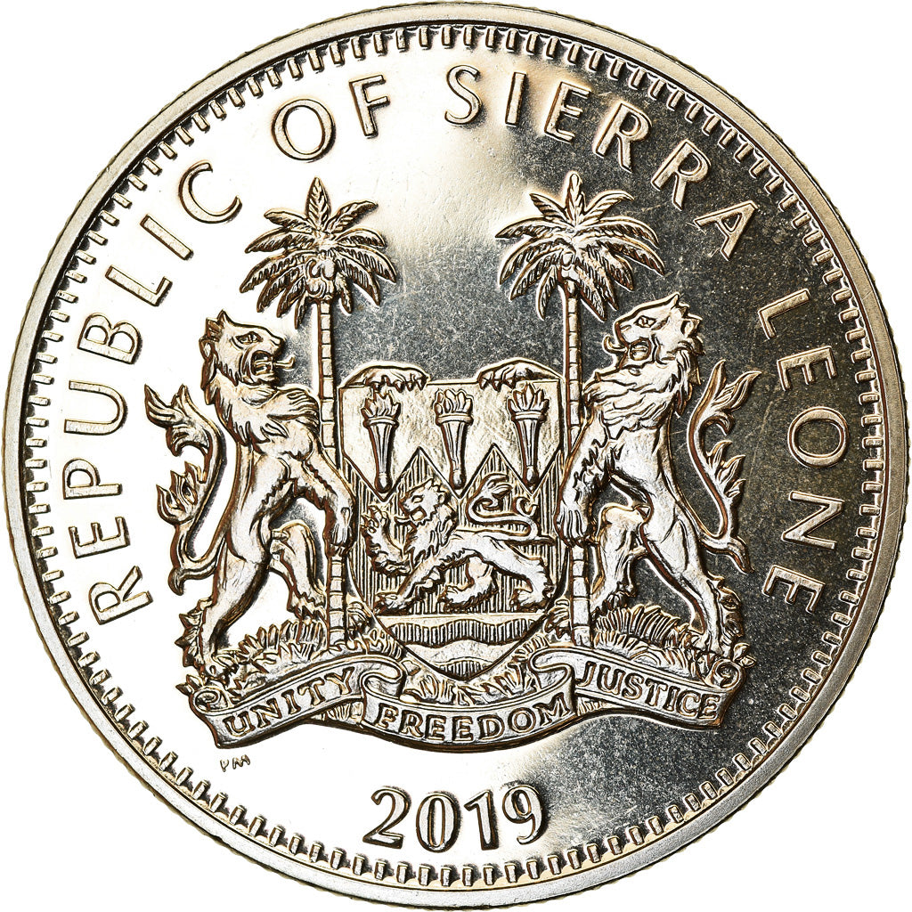 Moeda, Serra Leoa, Dollar, 2019, British Royal Mint, Léopard, MS(63)