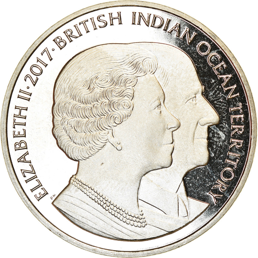 Coin, British Indian Ocean, 2 Pounds, 2017, Elizabeth II et le Prince Philip