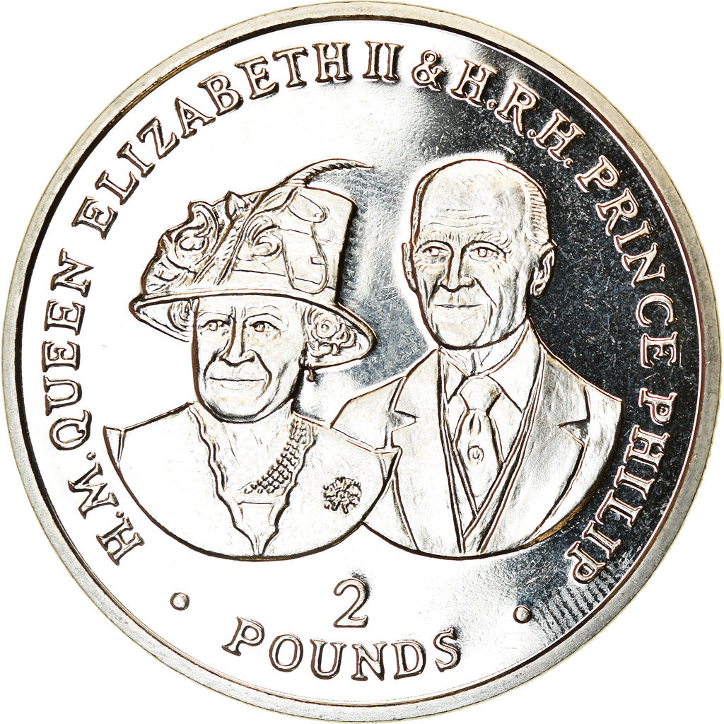Coin, British Indian Ocean, 2 Pounds, 2017, Elizabeth II et le Prince Philip