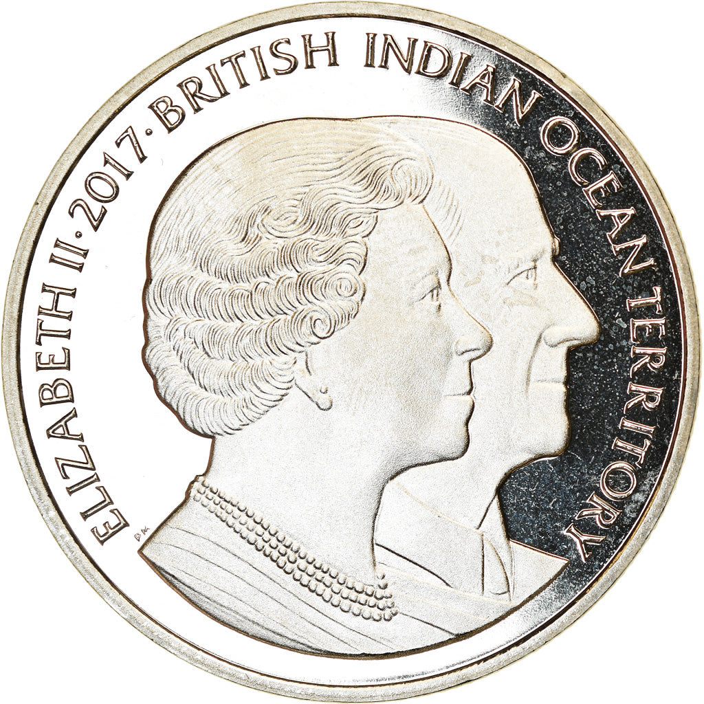 Coin, British Indian Ocean, 2 Pounds, 2017, Elizabeth II et le Prince Philip
