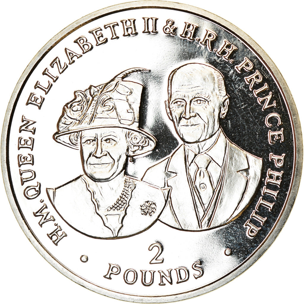 Coin, British Indian Ocean, 2 Pounds, 2017, Elizabeth II et le Prince Philip
