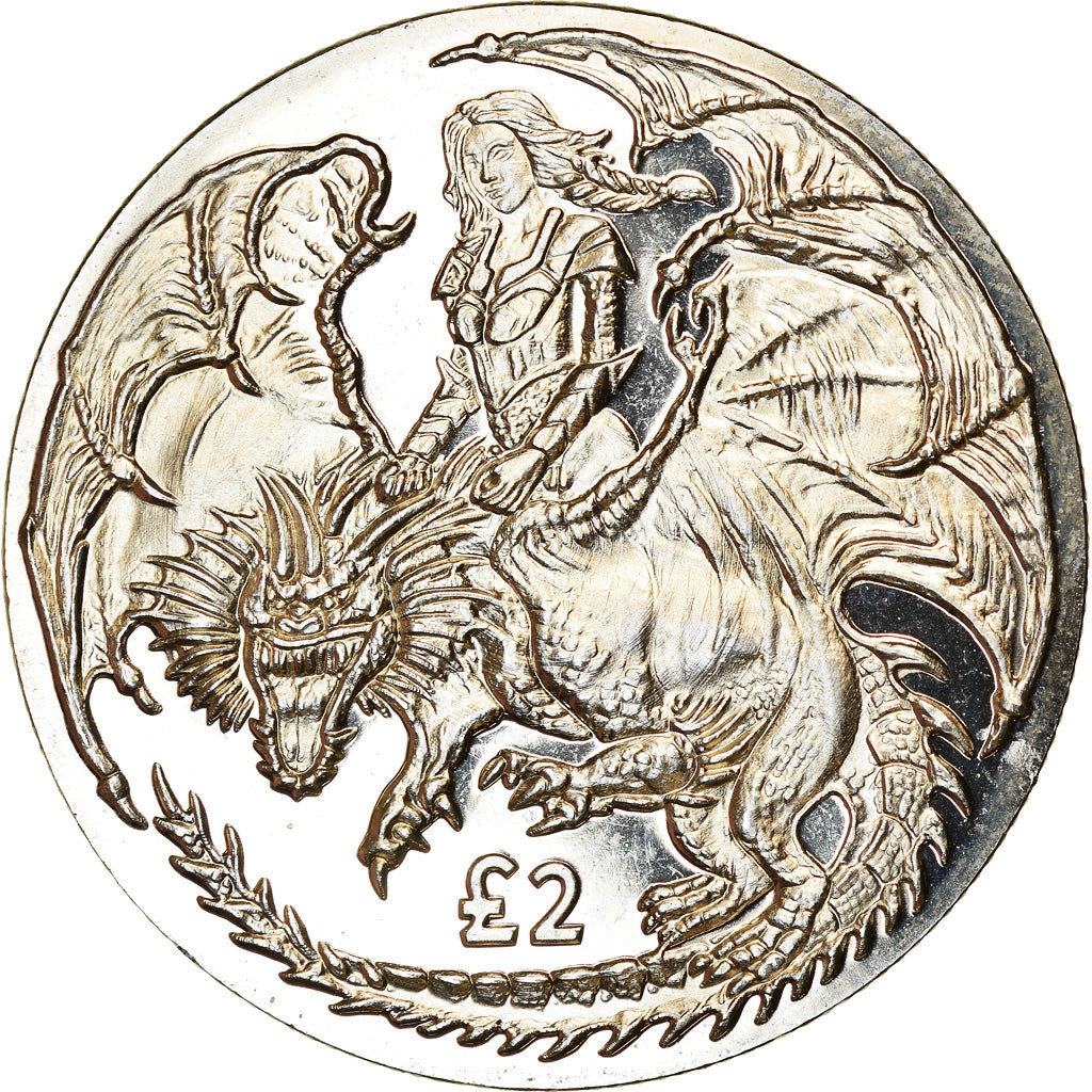 Coin, British Indian Ocean, 2 Pounds, 2019, Dragon, MS(63), Cupro-nickel