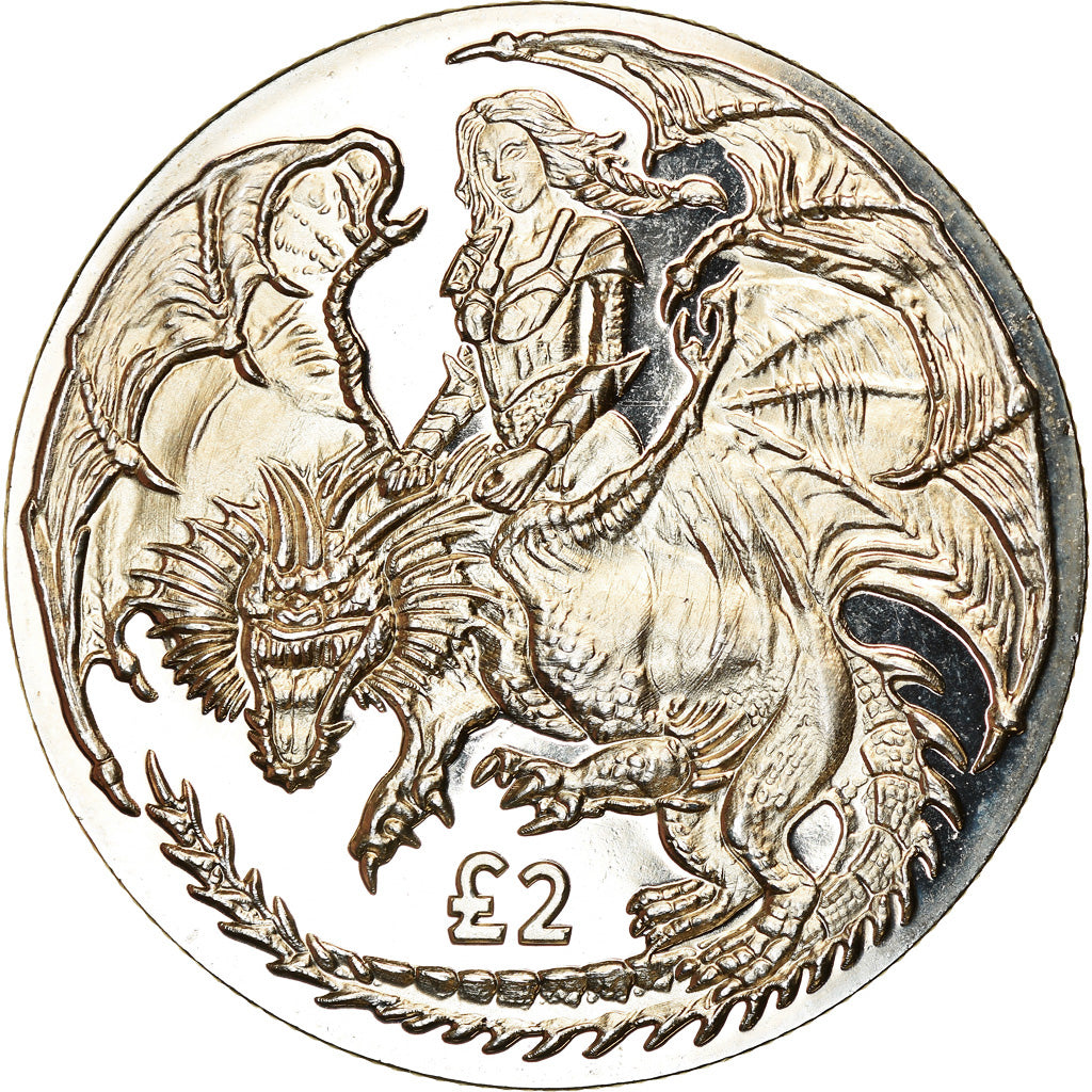 Coin, British Indian Ocean, 2 Pounds, 2019, Dragon, MS(63), Cupro-nickel