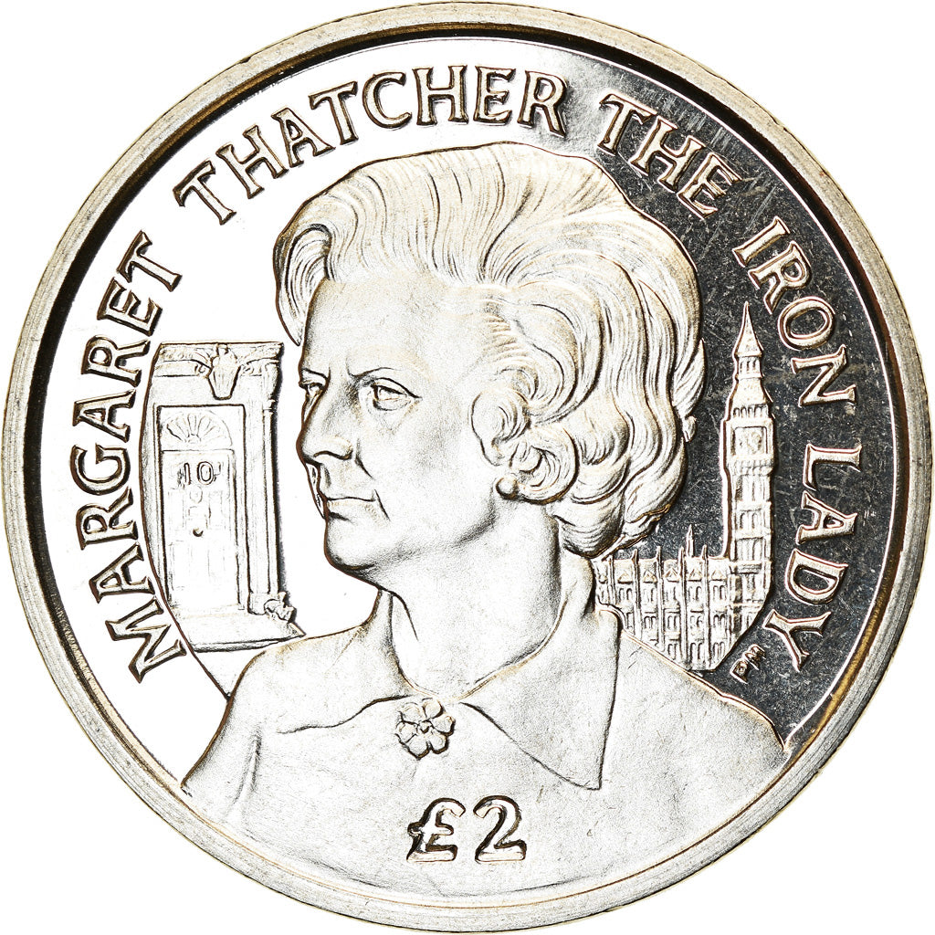 Coin, Ascension Island, 2 Pounds, 2013, Pobjoy Mint, Margaret Thatcher, la Dame