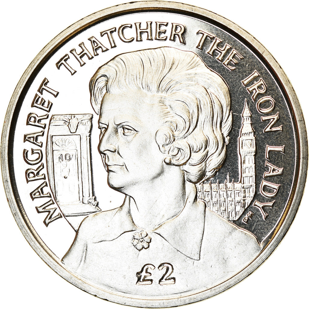 Coin, Ascension Island, 2 Pounds, 2013, Pobjoy Mint, Margaret Thatcher, la Dame