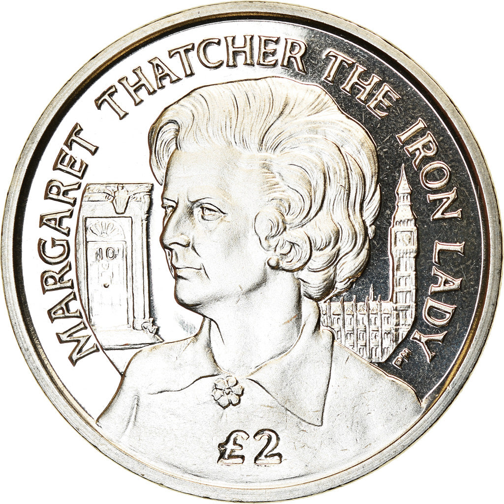 Coin, Ascension Island, 2 Pounds, 2013, Pobjoy Mint, Margaret Thatcher, la Dame