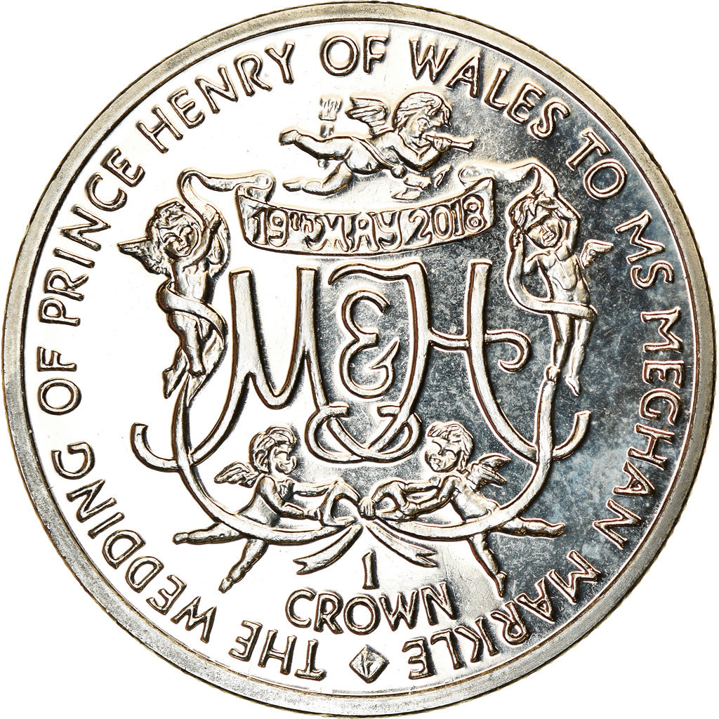 Coin, Ascension Island, Crown, 2018, Pobjoy Mint, Mariage du Prince Harry et de