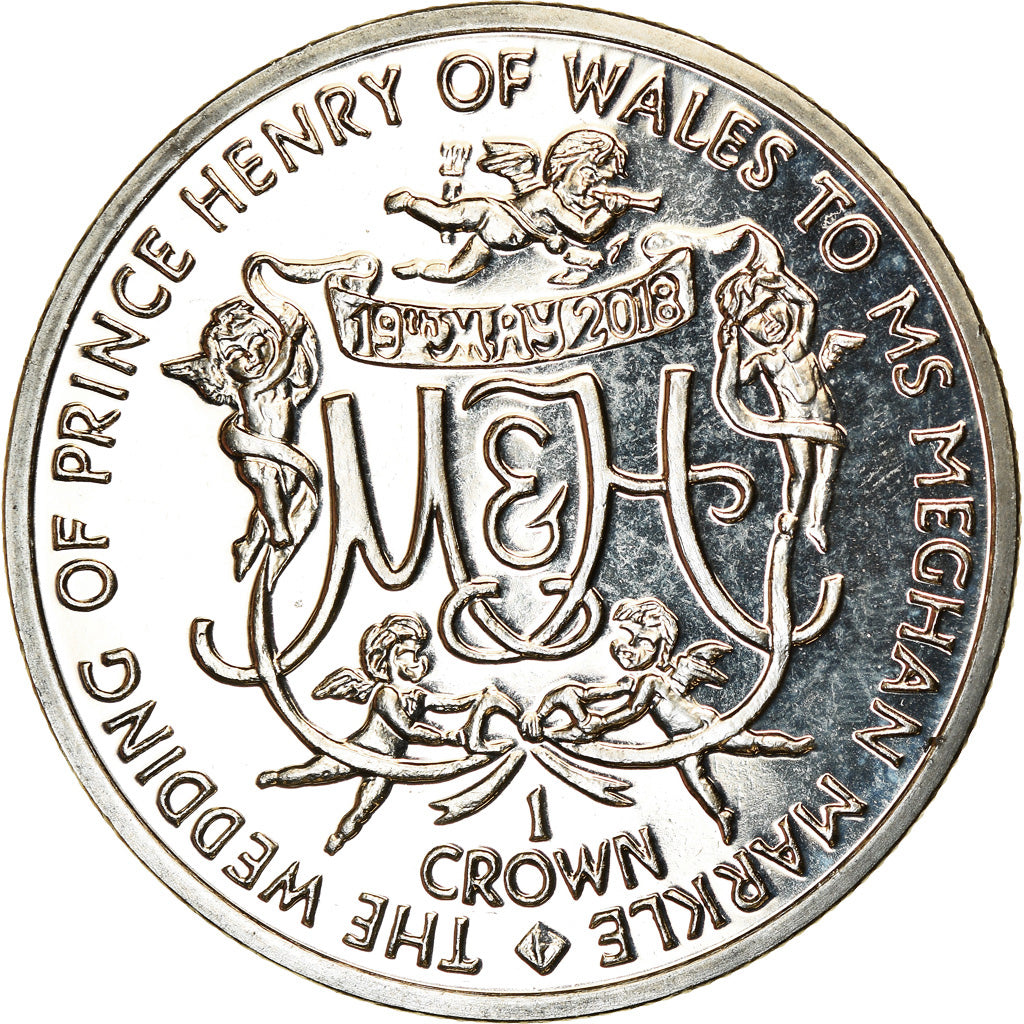 Coin, Ascension Island, Crown, 2018, Pobjoy Mint, Mariage du Prince Harry et de
