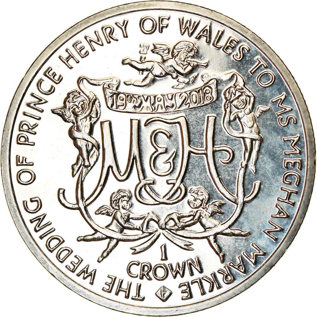 Coin, Ascension Island, Crown, 2018, Pobjoy Mint, Mariage du Prince Harry et de
