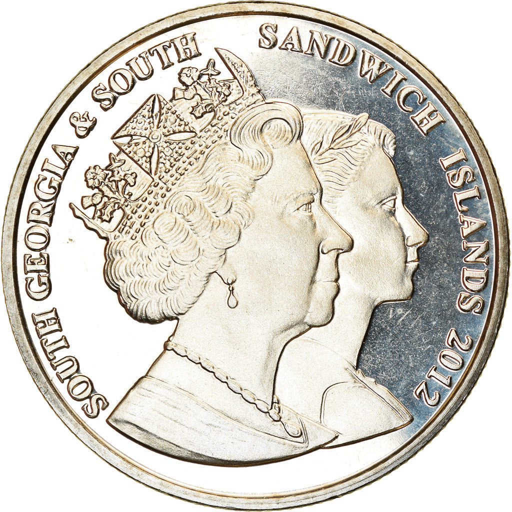 Moneda, Islas Georgias del Sur y Sandwich del Sur, 2 Pounds, 2012, Reine mère