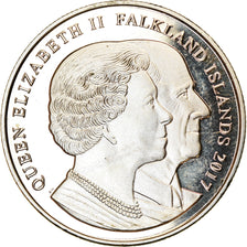 Coin, Falkland Islands, Crown, 2017, Elizabeth II et le Prince Philip, MS(63)