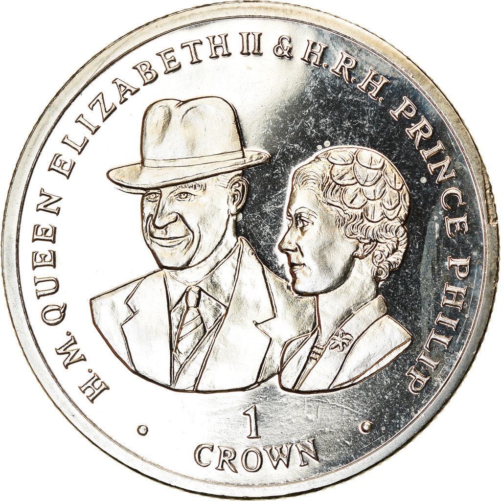 Coin, Falkland Islands, Crown, 2017, Elizabeth II et le Prince Philip, MS(63)