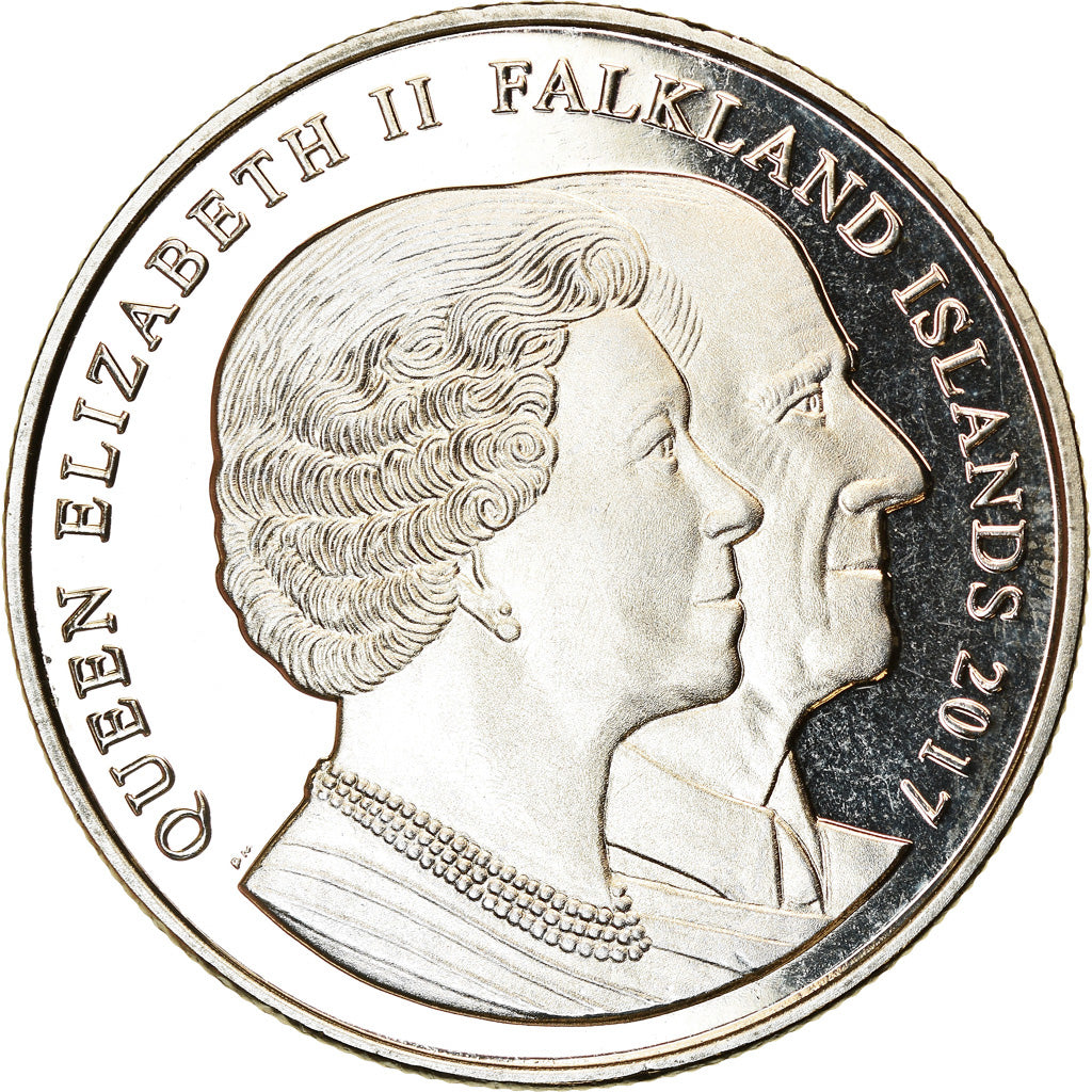 Coin, Falkland Islands, Crown, 2017, Elizabeth II et le Prince Philip, MS(63)
