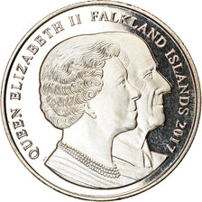 Coin, Falkland Islands, Crown, 2017, Elizabeth II et le Prince Philip, MS(63)