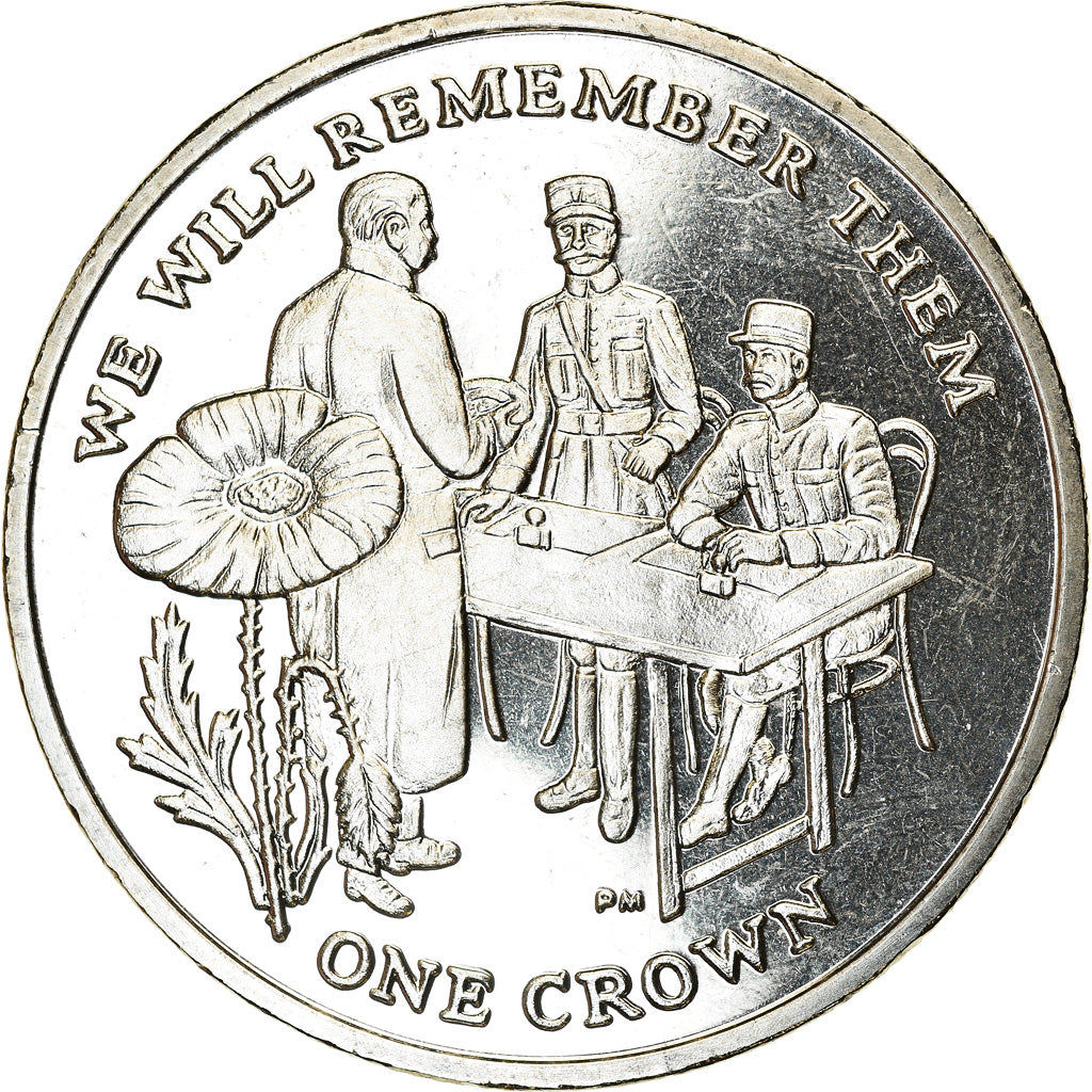 Monnaie, Ascension Island, Crown, 2014, Pobjoy Mint, Signature de l'Armistice