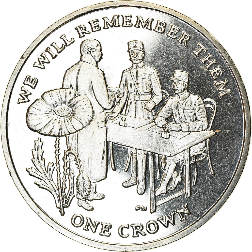 Coin, Ascension Island, Crown, 2014, Pobjoy Mint, Signature de l'Armistice