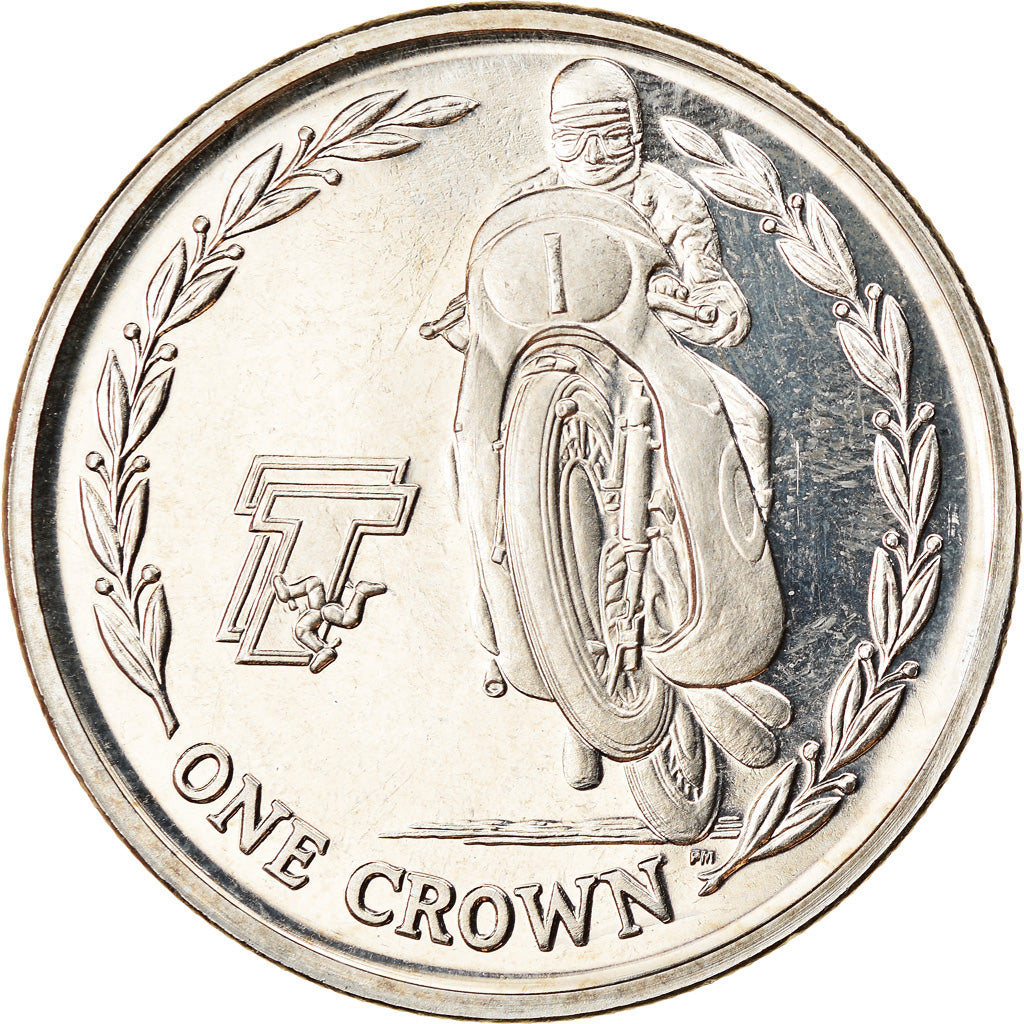 Moeda, Ilha de Man, Elizabeth II, Crown, 2005, Pobjoy Mint, Turist Trophy -