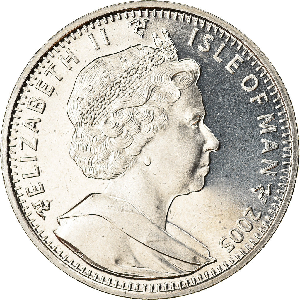 Coin, Isle of Man, Elizabeth II, Crown, 2005, Pobjoy Mint, Bataille de Trafalgar